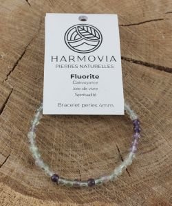 Bracelet Fluorite - Perles 4mm, 1 pièce